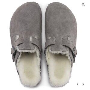 Brand new Birkenstock Boston shearling clogs in stone coin EU 39 US 8/8.5
